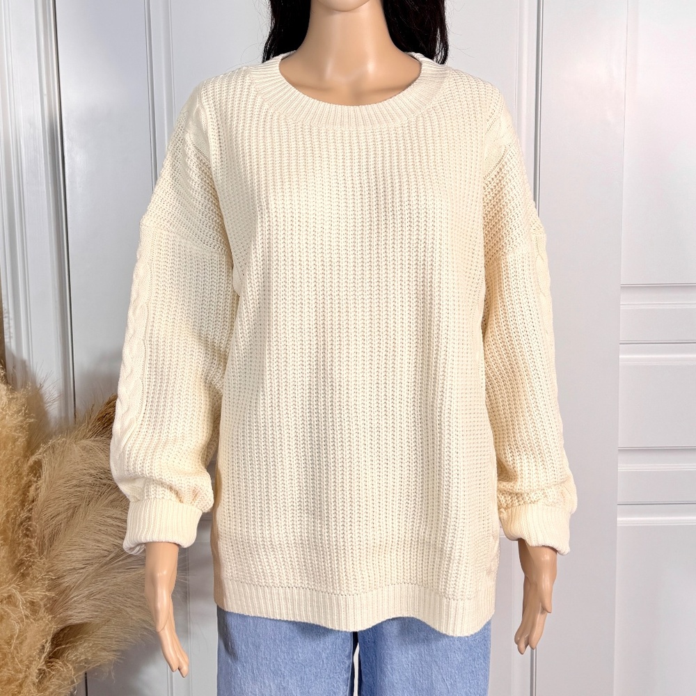 IVORY LONG SLEEVE KNIT SWEATER - Picture 3 of 10